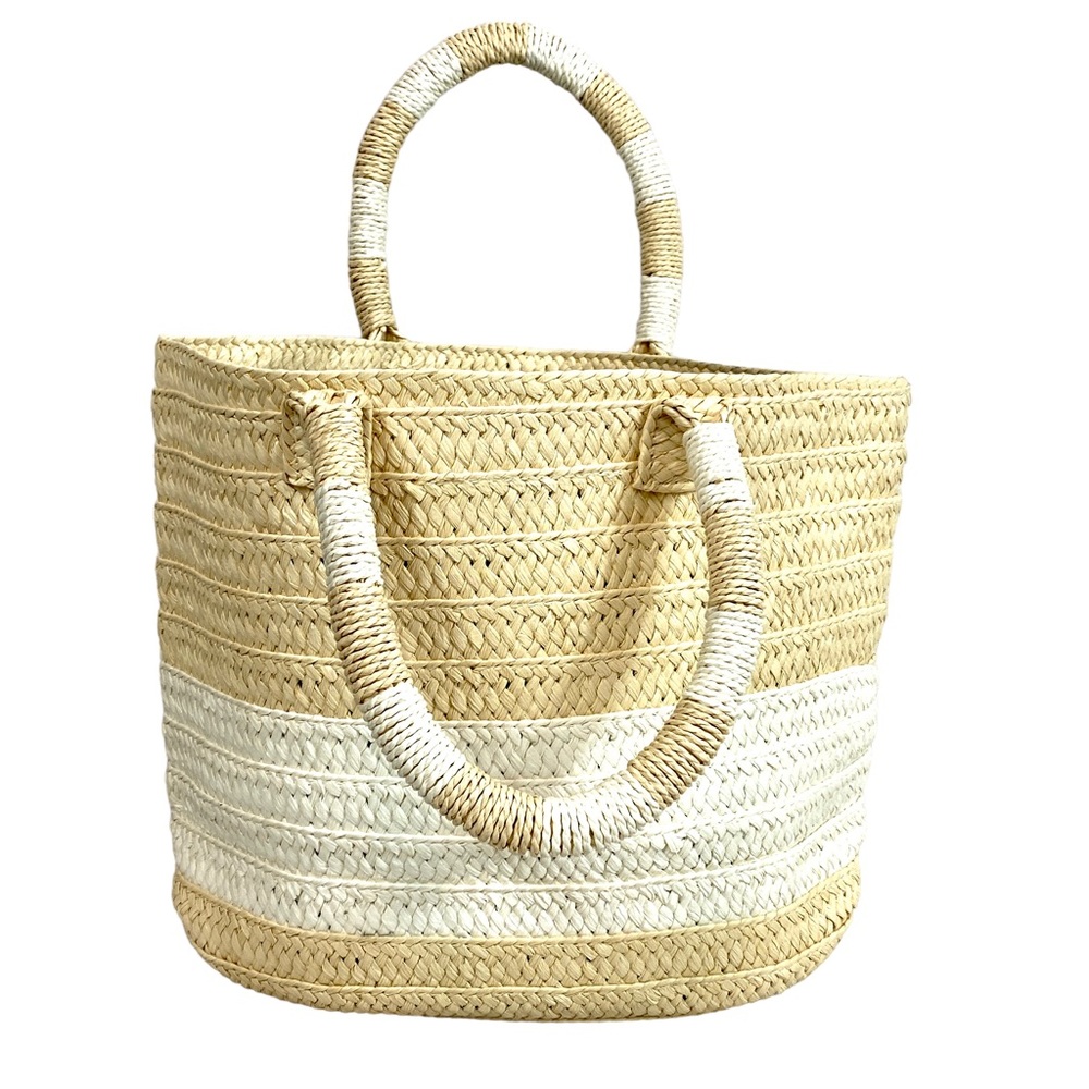 New Tropical Vacation Straw Tote/Handbag  15 x 10 x 5